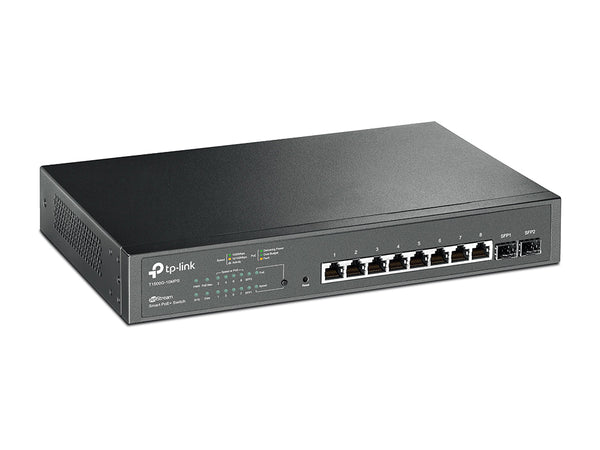 TP-Link T1500G-10MPS JetStream 8-Port L2+ Gigabit Smart PoE+ Switch with 2 SFP Slots 116W 20Gbps Switching Capacity 14.9Mpps Packet Forwarding Rate - Straight Forward AV and IT
