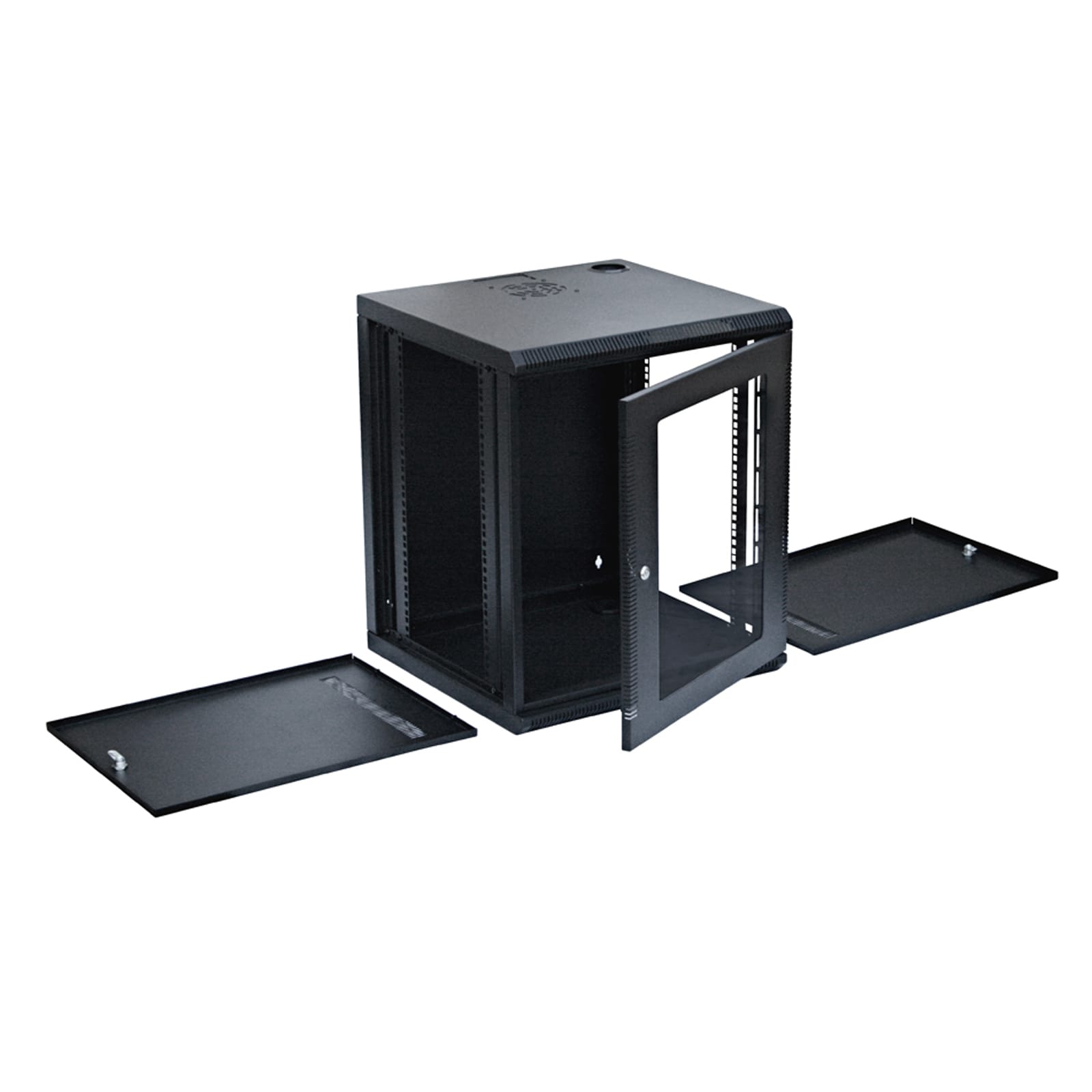 RAXX 12U wall mount rack cabinet angle view