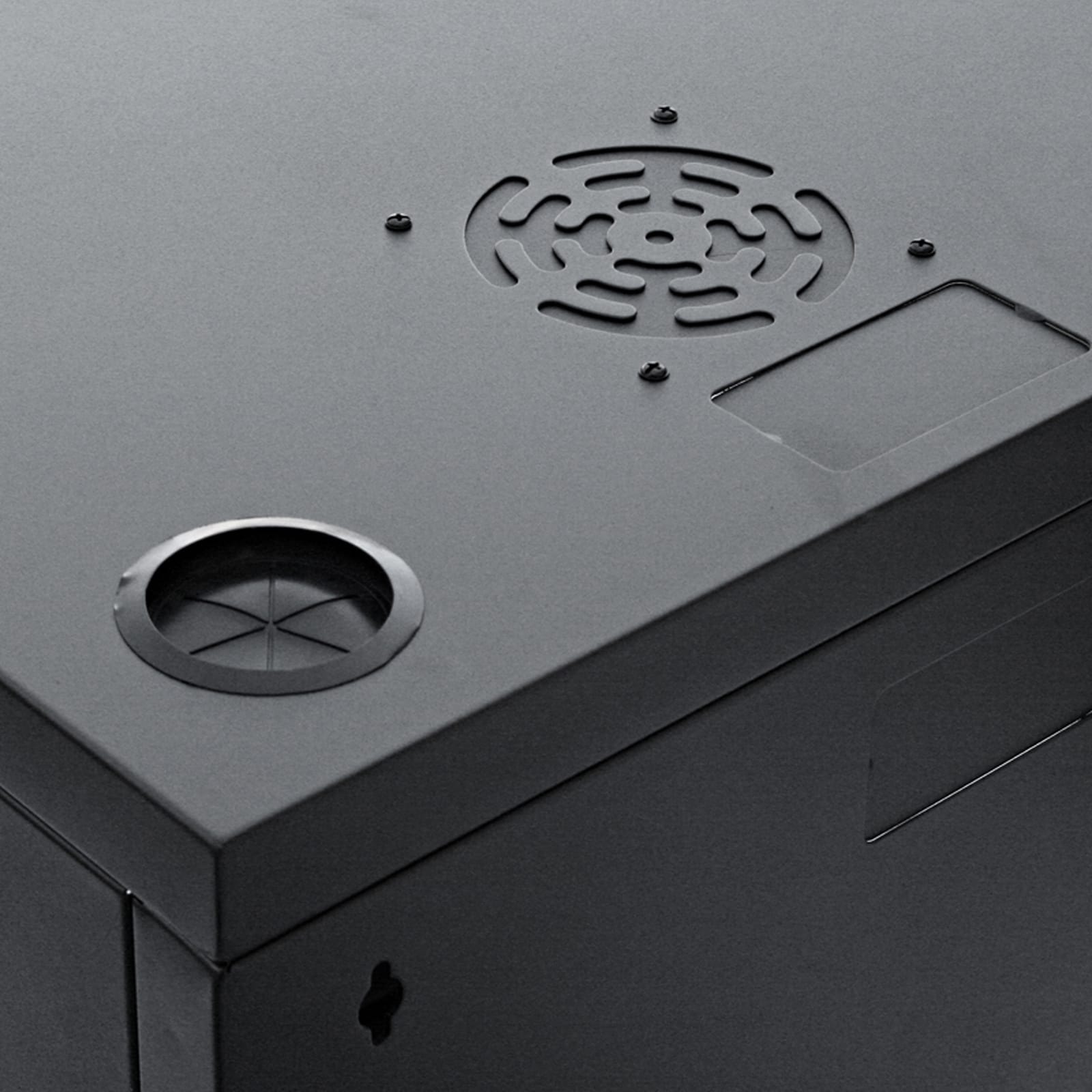 RAXX 12U wall mount rack cabinet side panel detail