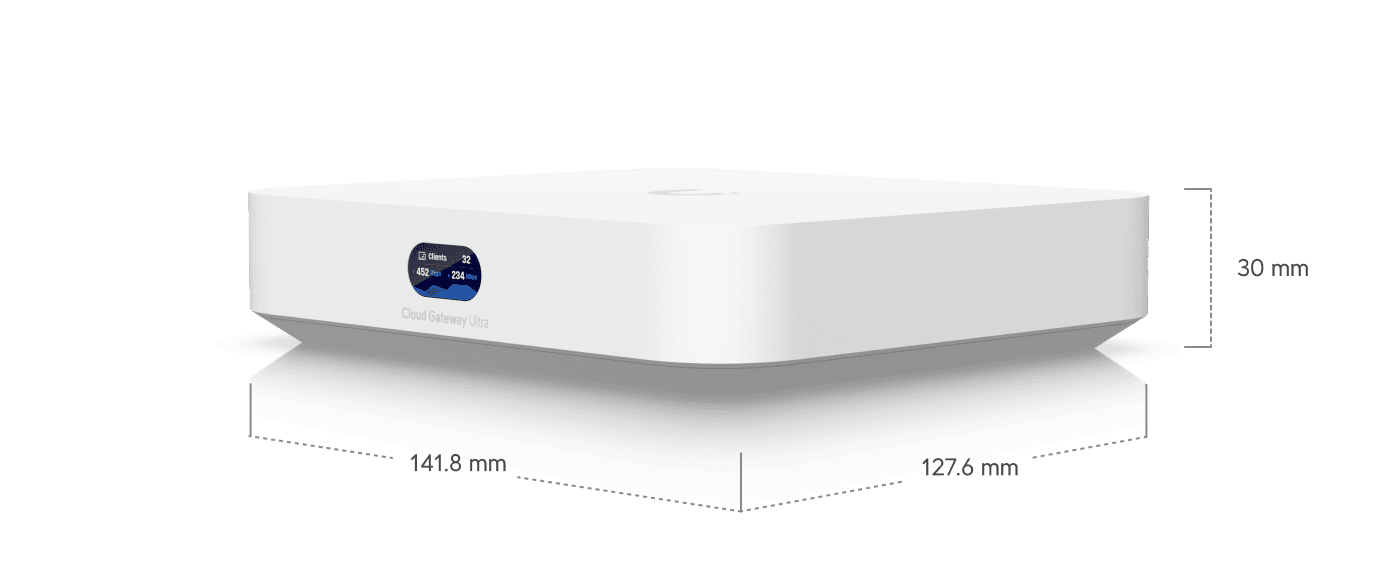 UniFi Cloud Gateway Ultra rear panel showing Ethernet ports
