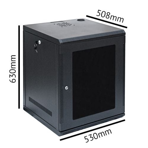 RAXX 12U WC12U wall mount rack cabinet dimensions diagram