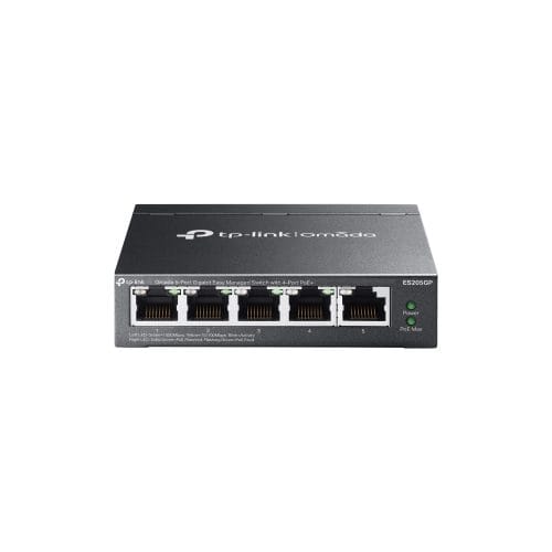 TP-Link Omada ES205GP 5-Port Gigabit Easy Managed Switch with 4-Port PoE+ front view